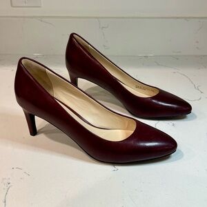 Like New Cole Haan Leather Maroon Heels